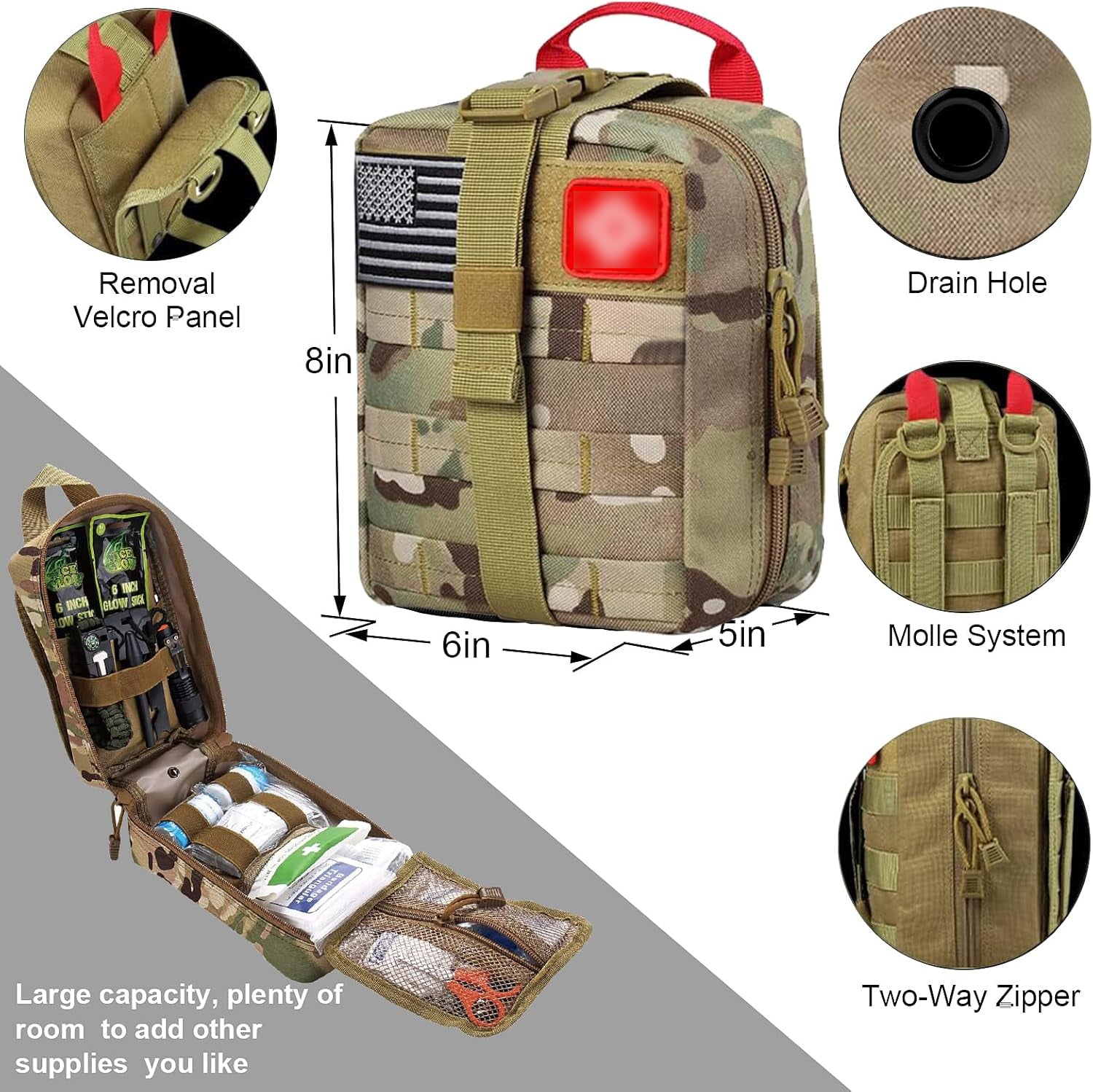 Waterproof Emergency Outdoor Gear Kit with Storage Bag for Camping Touring and Climbing