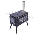 Portable Carbon Steel Camping Tent Stove with Grill for Outdoor Cooking Hiking & Picnic