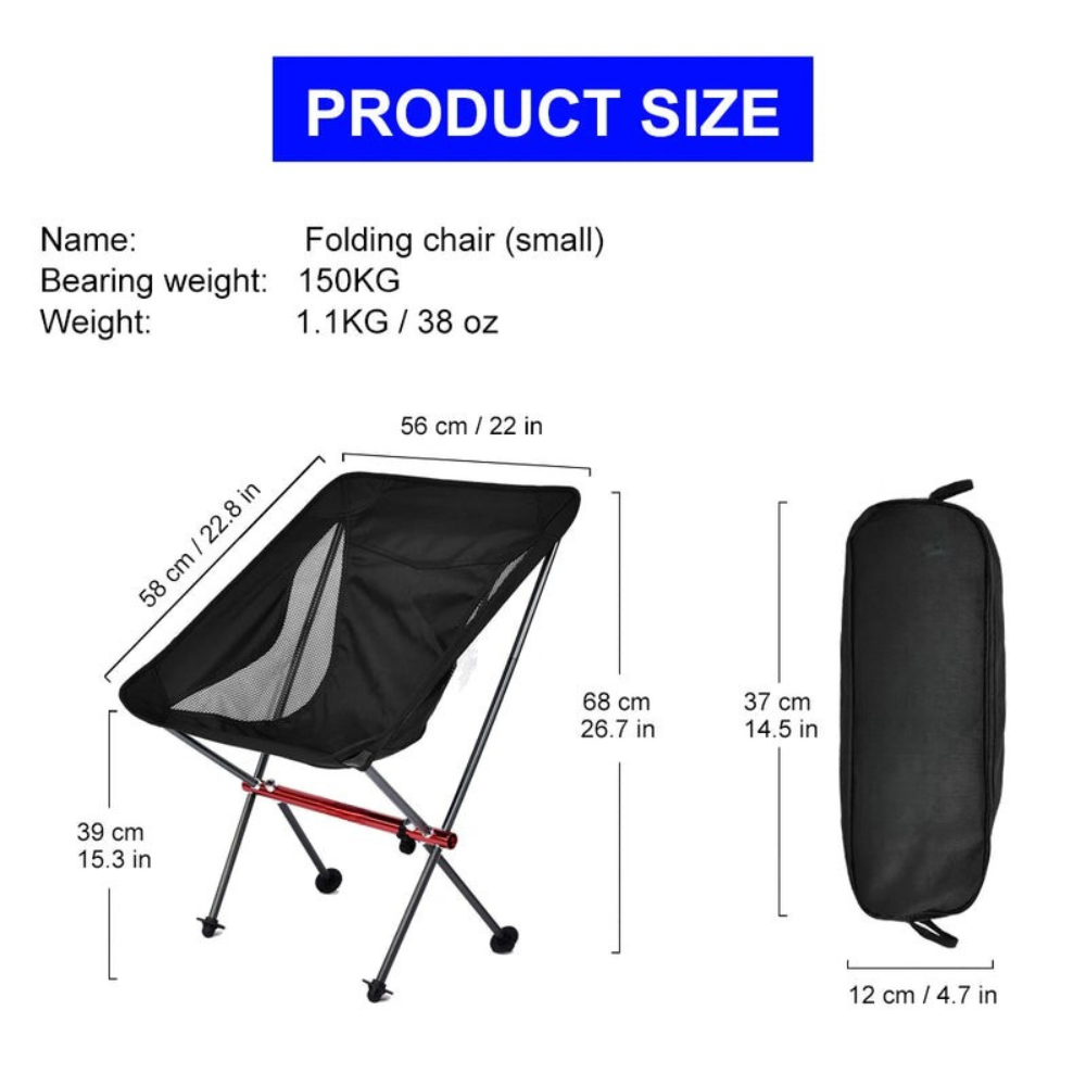 Lightweight Folding Fishing Chair for Camping Hiking Picnic and Outdoor Relaxation