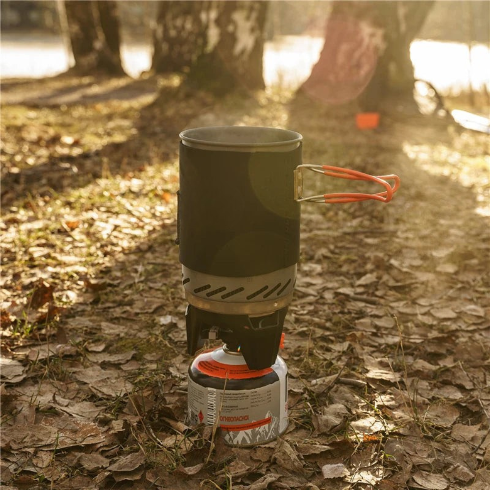 Outdoor Portable Gas Stove Cooking Set with Heat Exchanger Pot for Hiking and Camping