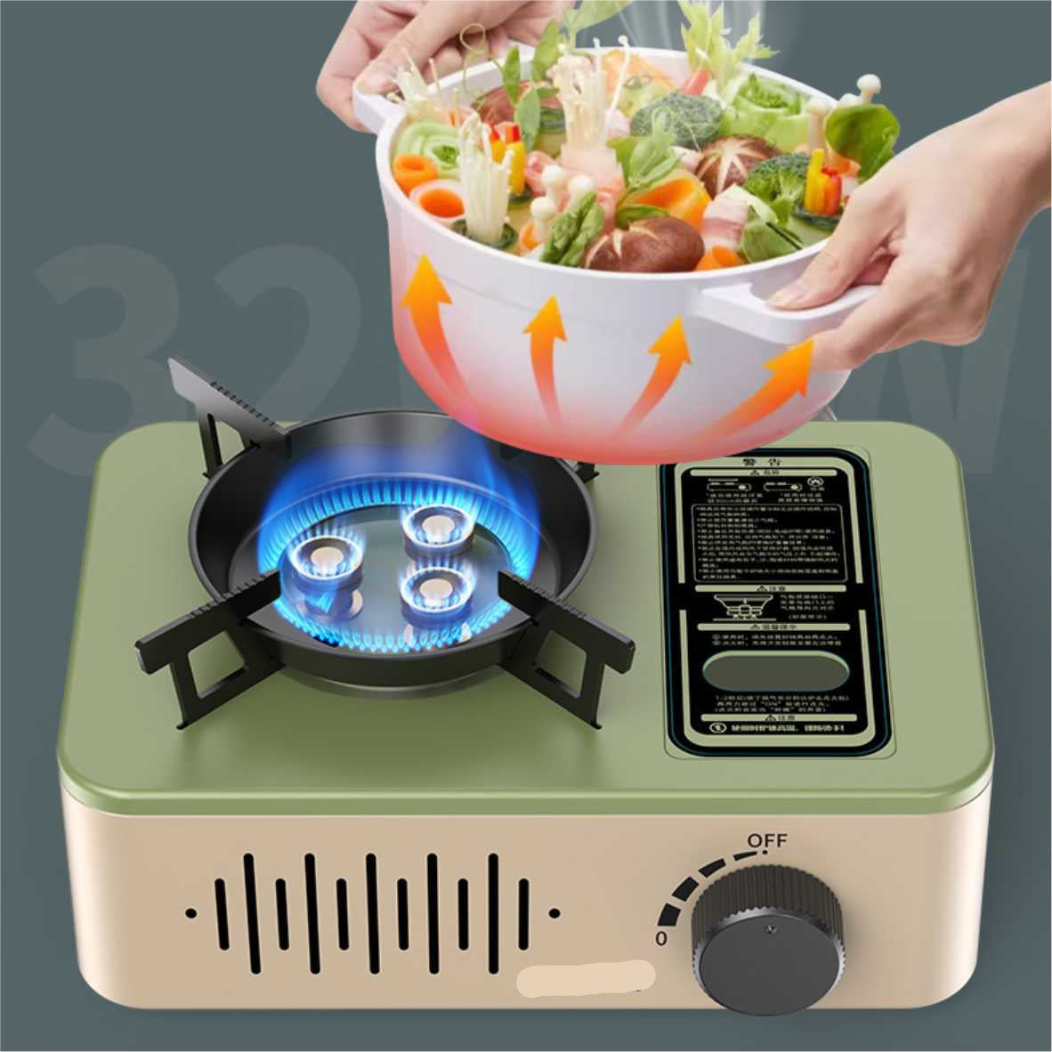 Portable 3200W Butane Camping Stove with Ignition for Travel Picnic and Hiking