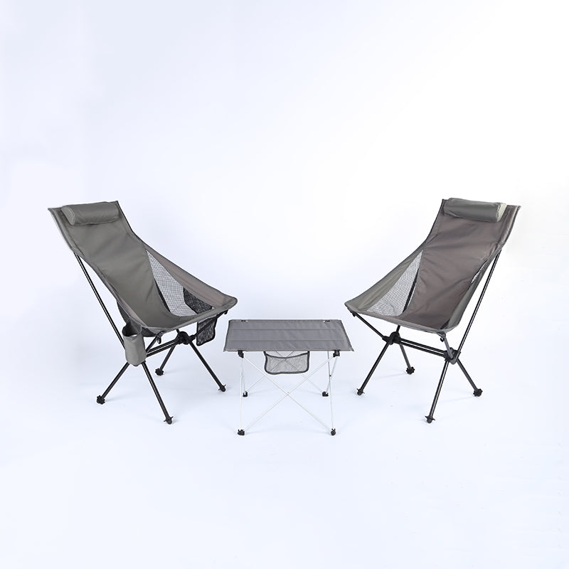 Portable Foldable Moon Camping Chair with Aluminum Frame 150kg Capacity