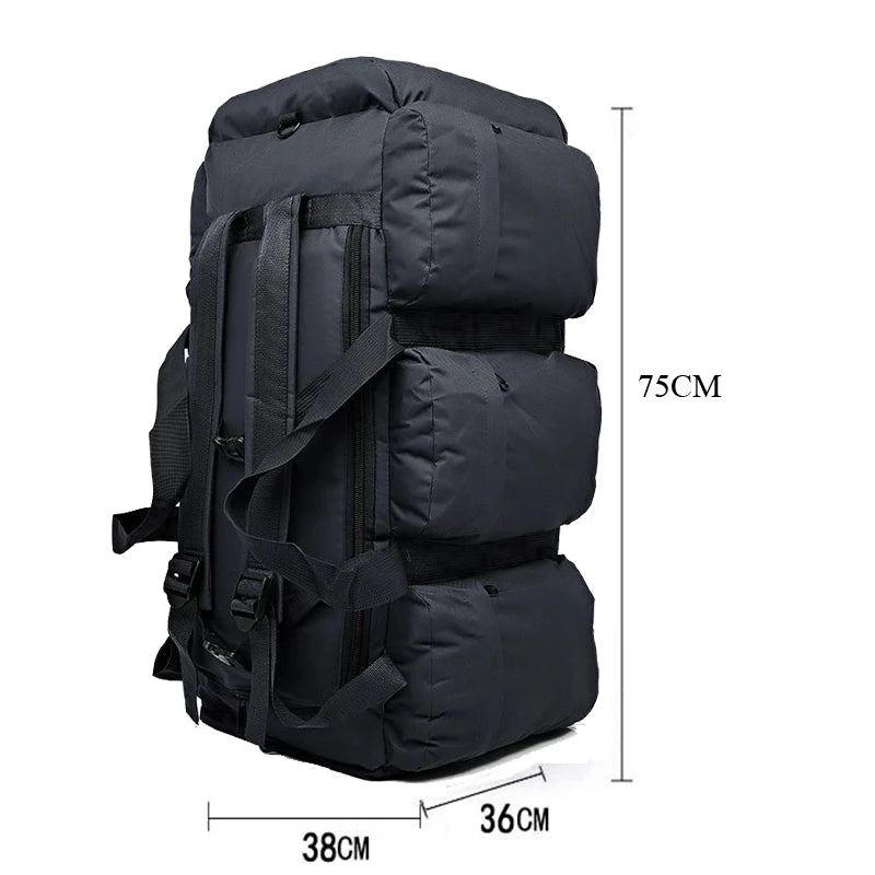 100L Waterproof Tactical Duffel Backpack Large Capacity Travel Hiking Camping Bag