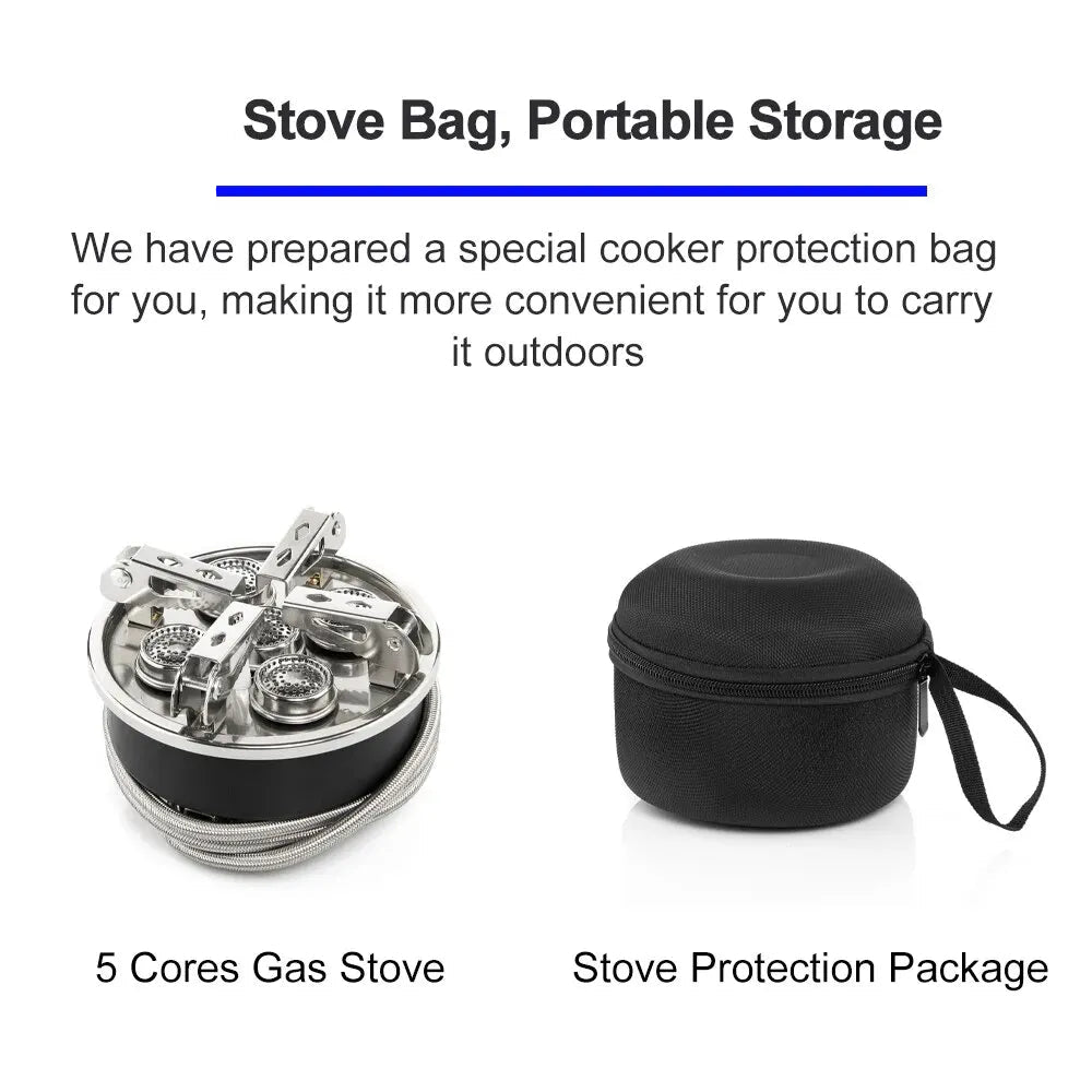 Portable Stainless Steel Camping Stove with Ignition for Outdoor Cooking