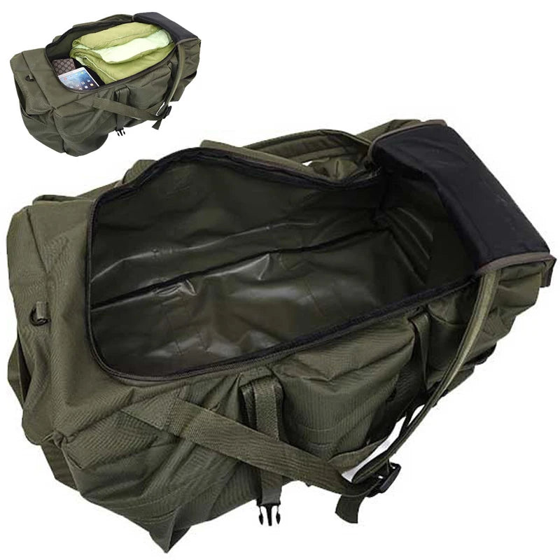 100L Waterproof Tactical Duffel Backpack Large Capacity Travel Hiking Camping Bag