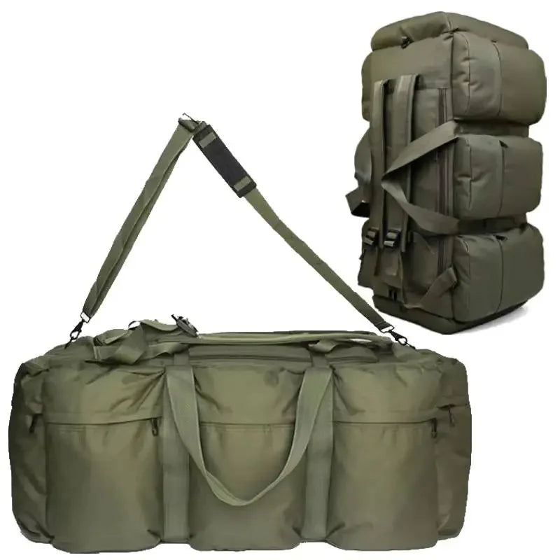 100L Waterproof Tactical Duffel Backpack Large Capacity Travel Hiking Camping Bag